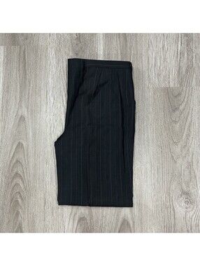 Kate Hill Petite Dress Pants Womens2P Black Pinstripe Career Trousers